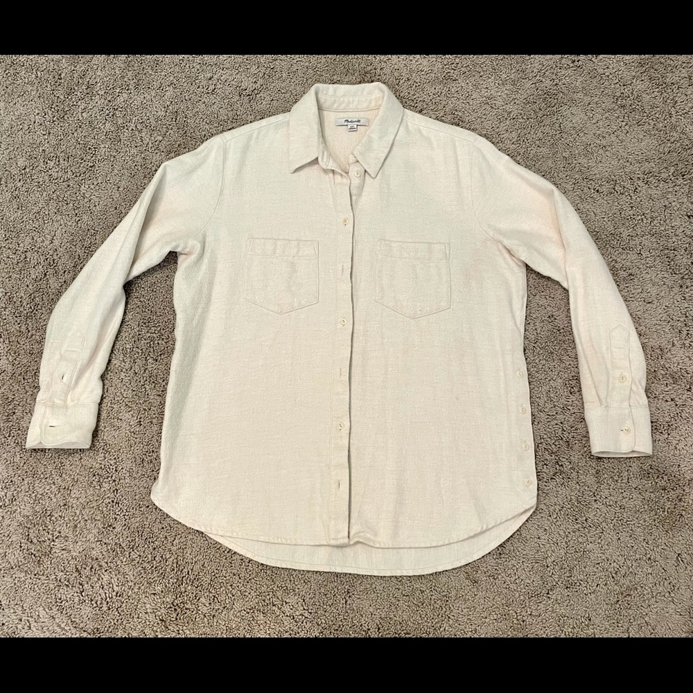 Madewell Creme Button Down Flannel